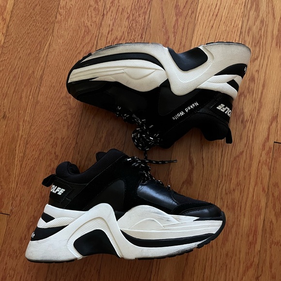 Naked Wolfe Black and White Sneakers - Picture 3 of 7